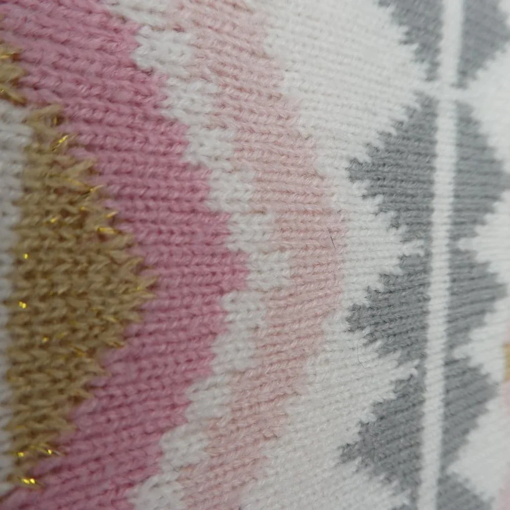 Pottery Barn The Emily & Merritt Knit Baby Snugly Blanket Corner Pom Poms 30x40